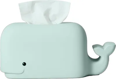 Produktbild von Whale Tissue Box Taschentuchbox mit Handyhalter, Tücherbox Kosmetiktücherbox Taschentuchspender Ornament Handwerk,(hellblau)