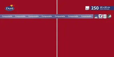 Zdjęcie produktu dla Duni SERV.3LG.40X40 1/4F Red 250ST
