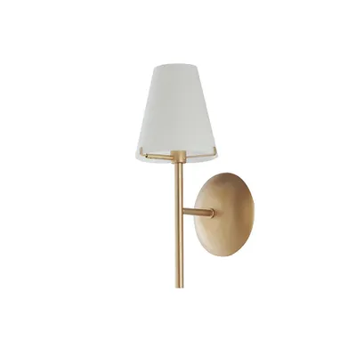 Produktbild von CANTO Wandleuchte aus goldenem Metall mit weißem Glasdiffusor