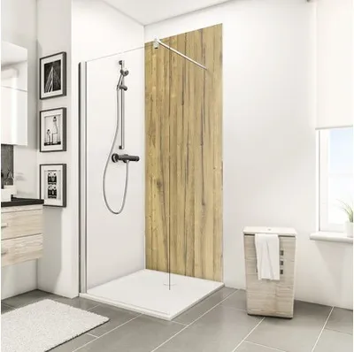 Produktbild von SCHULTE Duschrückwand DecoDesign ExpressPlus Holzoptik Schwarzwaldeiche-hell 255 x 100 cm EP1901025 621