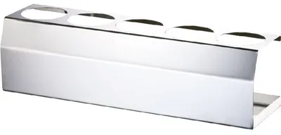 Image de Support à bouteilles en acier inoxydable, adapté à cinq bouteilles, dimensions : 435 x 110 x 120 mm (largeur x profondeur x hauteur)