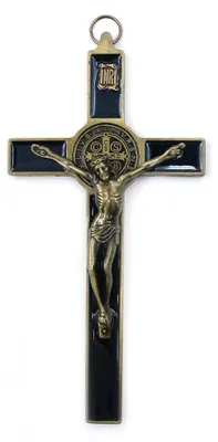 Kruzifix Jesus Christus Kreuz Figur Altbronze 19,5x9,5 cm