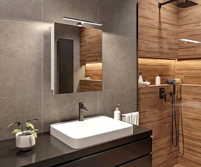 Spiegelschrank Bad mit Beleuchtung Weiß Matt - 50x60x14 cm Hängeschrank Badezimmer IP44 - Badezimmerschrank Wandschrank LED Aufbauleuchte 4000 K