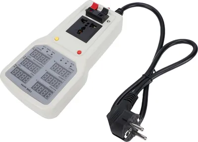 Zdjęcie produktu dla Ręczny miernik światła LED, przenośny tester mocy i natężenia oświetlenia z cyfrowym pomiarem napięcia i prądu, wtyczka UE