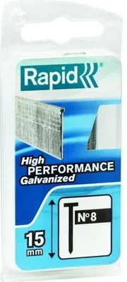 Zdjęcie produktu dla Gwoździe RAPID 8/15mm, Ocynkowane, 1000 sztuk, Stal ocynkowana, Do drewna