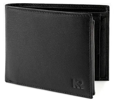 Produktbild von Herren Geldbörse aus Leder | Echtleder Portemonnaie | RFID Schutz | Querformat | Geldbörse mit Münzfach | 13 Kartenfächer | Geldbeutel für Herren | Geschenkbox | Nappa Schwarz