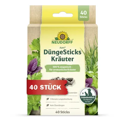 Produktbild von Neudorff Azet DüngeSticks für Kräuter 40 Düngestäbchen - einfache Anwendung mit Langzeitwirkung