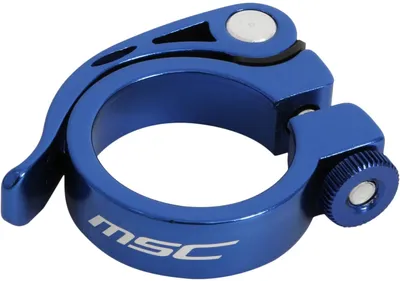 Produktbild von MSC Bikes Fahrrad Sattelklemme, Schnellspanner, Aluminium Blau 34.9 mm