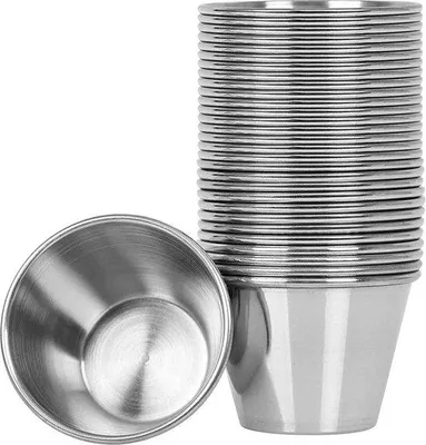 Obrázek produktu pro Nerezové misky na omáčky, 30 ks, 70 ml, ideální na namáčení
