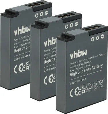 Produktbild von vhbw 3x Akku kompatibel mit Nikon Coolpix S1000pj, S1000, S1100pj, S1100, S610, S1200, S6000, S1200pj, P330, P340, S31 Kamera (700 mAh, 3,6 V, Li-Ion)