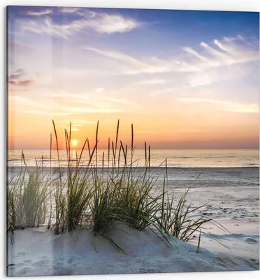 Zdjęcie produktu dla DEQORI Panel kuchenny szklany 60x60 cm "Zachód słońca na plaży" Panel łazienkowy szklany