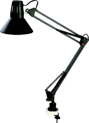 Produktbild von Tischleuchte, Metall, Schwarz, 2 Gelenke, E27, 230 V, 60 W, mit Tischklemme, ohne Leuchtmittel
