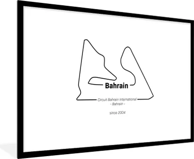 Produktbild von MuchoWow® Gerahmtes Poster Formel 1 - Bahrain - Rennstrecke 90x60 cm - Poster mit Schwarzem Bilderrahmen Wandposter Rahmen Foto Bilder - Wanddekoration - Fotos