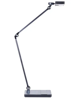 Obrázek produktu pro BELIANI Kancelářská LED lampa černá kovová hliníková dvojitý dotykový spínač bezdrátové nabíjení moderní osvětlení do kanceláře