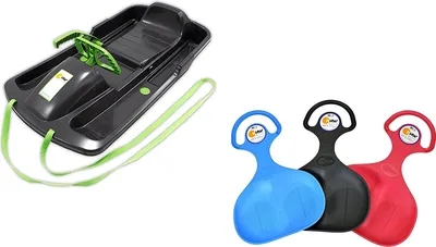 Produktbild von KHW | Lenkschlitten Set Snow Fox | anthrazit | Germany | inkl. Po-Rutscher farblich Sortiert | ideal für winterlichen Fahrspaß
