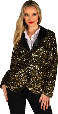 Produktbild von Jacke Showstar Pailletten gold schwarz Damen, Groesse:XXL
