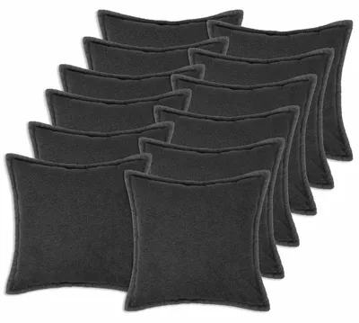 Obrázok produktu pre vidaXL Vankúšový poťah, 12 ks, HOUTEN, tmavosivá farba, 50 x 50 cm, materiál: bouclé
