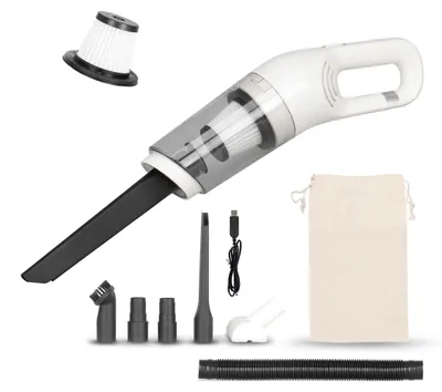 Obrázek produktu pro alca® Akumulátorový ruční vysavač I akumulátorový vysavač do auta 70W 7,4V I sací výkon 5500Pa I USB C I včetně sáčku I bílý