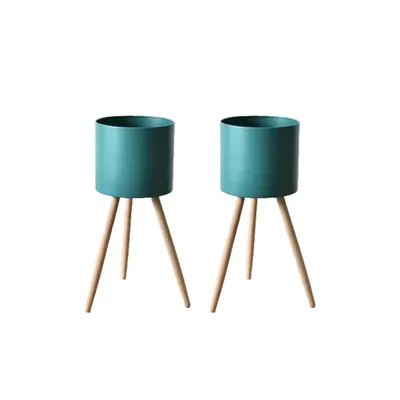 Produktbild von Übertöpfe Ø20 cm im 2er-Set mit Füßen in Grün