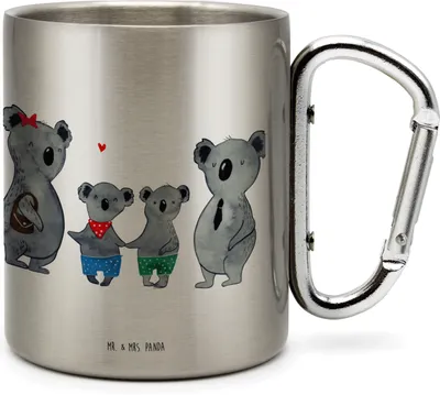 Produktbild von Mr. & Mrs. Panda Thermobecher Koala Familie zwei - Transparent - Geschenk, Teebecher, Muttertag, Teetasse, Familienleben, Koalabär, Campingtasse, Trinkbecher Edelstahl