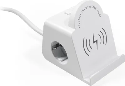 Immagine prodotto di Presa di corrente da tavolo McPower "BW-02", 2x presa di corrente, 3x USB, caricatore wireless per telefoni cellulari