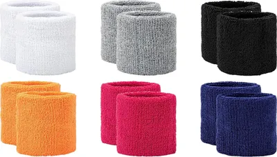 Produktbild von 12 Stück Schweißband Handgelenk Sport Wristbands, 8 X 8 cm Absorbierende Handgelenk Bands, Schweißband Kinder, Schweissband Handgelenk Herren, für Basketball, Tennis, Gymnastik, Golf, Running.