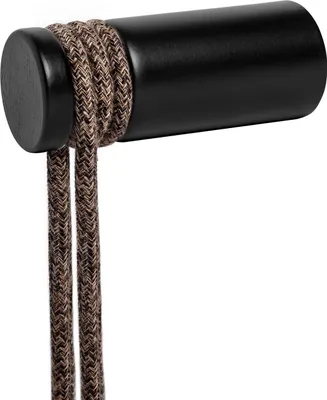 Immagine prodotto di Creative-Cables Passacavo in legno Rolé – (Nero, Ø 40 mm, H 100 mm) – Fissaggio a parete per lampada a sospensione – Include vite e tassello