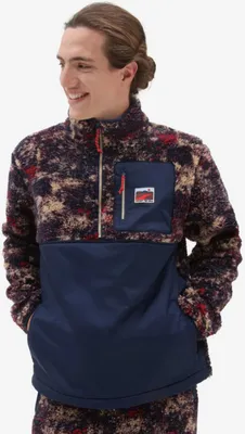 Immagine prodotto di Felpa da uomo in Pelliccia sintetica con motivo a strisce rosse e blu VANS - L