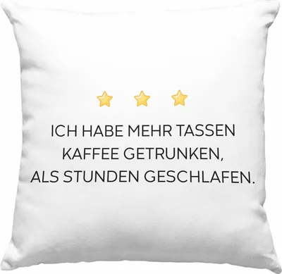 Produktbild von Trendation - Lustige Deko-Kissen mit Füllung 40x40 mit Spruch für Frauen Männer Arbeit Büro Lustig Deko-Kissen mit Füllung 40x40n Becher mit Sprüchen Kollegin Geschenk Sarkasmus Kaffee (Blau)