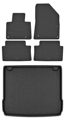 Zdjęcie produktu dla Dywaniki gumowe + mata bagażnika do Citroen C5 II X7 2008-2017 (kombi) – czarne, dopasowane – Wielganizator