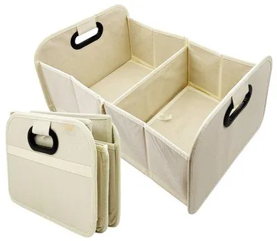 Produktbild von Faltbare Kofferraum-Organizerbox, robust, 32x23x47cm, weiß, Auto