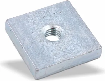 Produktbild von Nutenstein | Gewindeplatte 19x19x4 mm M5 Gewinde mittig | Stahl blau verzinkt
