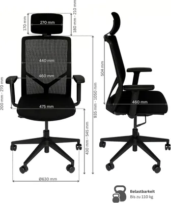 Productafbeelding van Bureaustoel - Ergonomische Bureaustoel - Draaistoel - Computerstoel - Netwerkstoel - Synchroonmechanisme