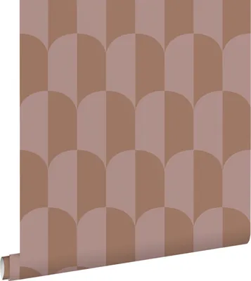 Immagine prodotto di ESTAhome carta da parati art deco rosa veccho e marrone 53 cm x 10.05 m