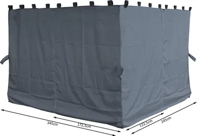 Produktbild von 4 Seitenteile für Pavillon Paris 3x4m Seitenwand Platingrau