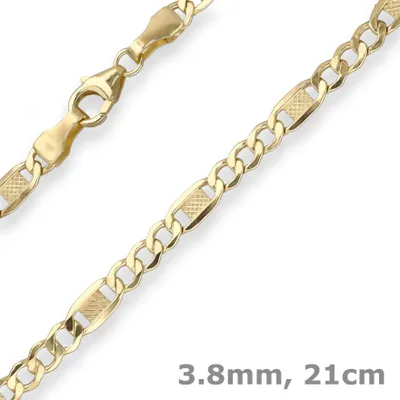 3-8mm-Armband-Fantasiekette-aus-375-Gelbgold-21cm