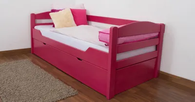 Produktbild von Buche Stauraumbett Bettgestell 90 x 200 cm Rosa