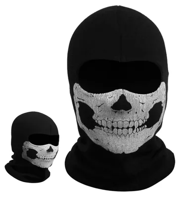 Produktbild von Sturmhaube Gesichtsmaske Geistermaske - Schwarz - One Size - Für Halloween und Karneval