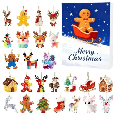 Imagen del producto de Calendario de adviento 2D de acrílico con 24 días de decoración