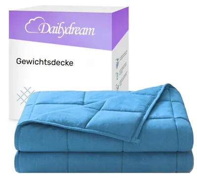 Image de Couverture lestée pour adultes 100 % coton, édition « Bleu »  - 6 kg / 135 x 200 cm - Couverture lestée