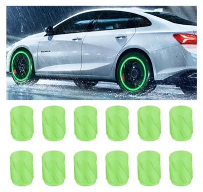 Immagine prodotto di Valvole fluorescenti verdi, 12 pezzi, universali, per auto e biciclette