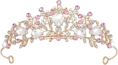 Imagen del producto de Diadema con cristales y pedrería, de 12x11x11 cm, para mujeres y niñas