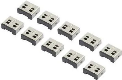 Zdjęcie produktu dla renkforce 10x USB-Aufsätze für USB-Portblocker Silber renkforce (rf-USBBlocker-02)