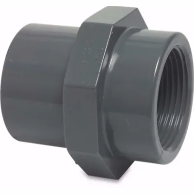 Produktbild von Mega Gewindemuffe PVC-U 40/50 mm x 1 1/2 Zoll Klebemuffe/Klebestutzen x Innengewinde 10 bar, grau