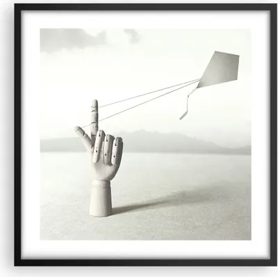 Produktbild von Gerahmtes Poster - Schwarzer Rahmen - Modern Hand Drachen - 50x50 cm - Wand Bild - Wanddeko - Wandbilder - Kunstposter - Wandposter - Bilderrahmen - Bilder - Kunstdruck - P2BAC50x50-4697