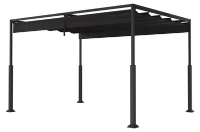 Productafbeelding van Terrasoverkapping, 3x4 meter, waterdicht, stabiel, verstelbaar, zonwering, zwart