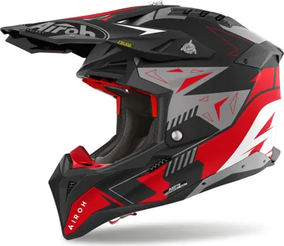 Produktbild von Crosshelm Schutzhelm Motorradhelm AIROH Aviator 3.0 Spin Schwarz Rot Größe S