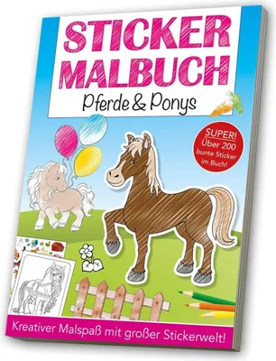 Produktbild von Stickermalbuch: Pferde & Ponys