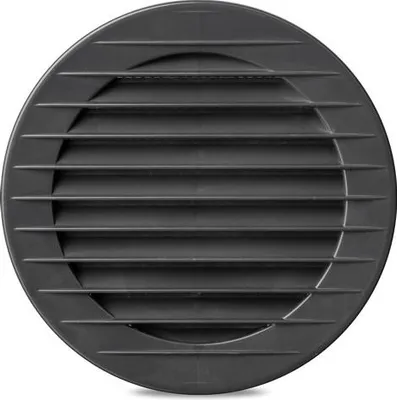 A round ventilation grille with horizontal slats, shown from the front against a white background.