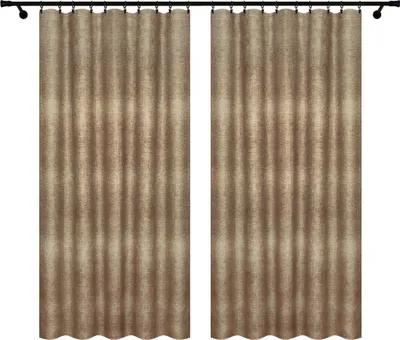 Produktbild von Fertigvorhänge mit Kräuselband 140x260 cm 2 Stücke Leinenmuster braun Vorhänge für Wohnzimmer